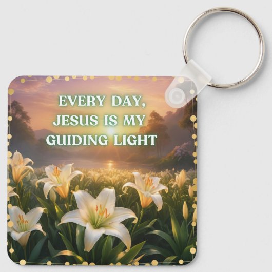 Elke dag is Jezus mijn licht Sleutelhanger (Achterkant)