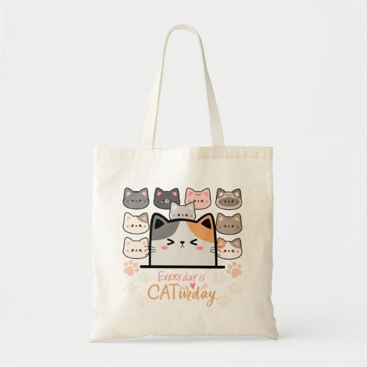 Elke dag is Kat-urdag Tote Bag (Voorkant)