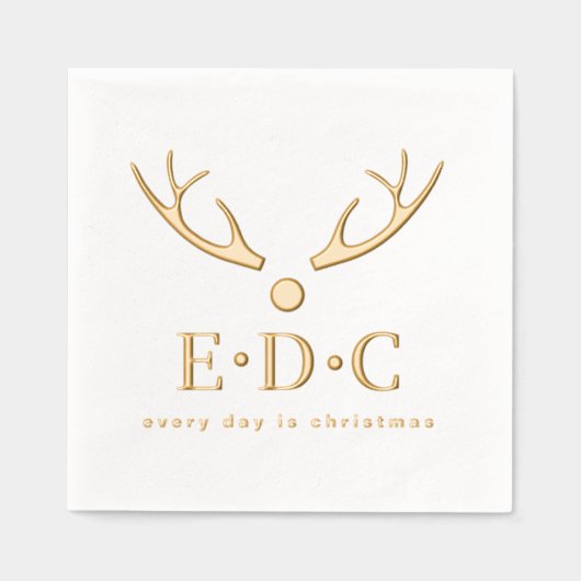 Elke Dag is Kerst Folie Gestempelde Servetten (Voorkant)