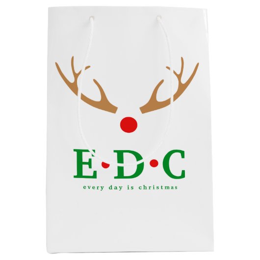 Elke Dag is Kerst Midden Geschenkentas Medium Cadeauzakje (Voorkant)