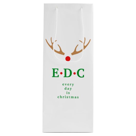 Elke Dag is Kerst Wijn Cadeautas (Voorkant)