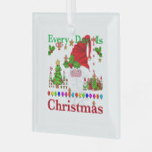 Elke dag is Kerstmis Glas Ornament (Voorkant links)