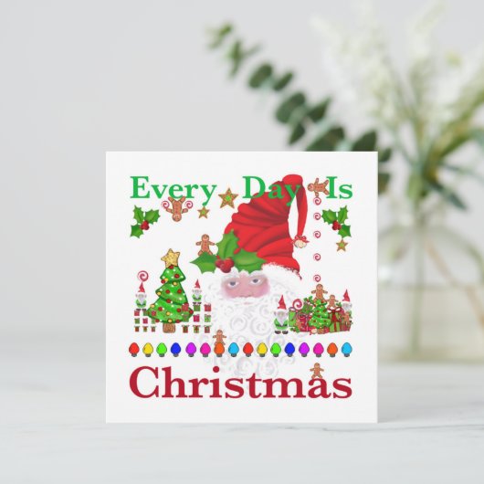 Elke dag is Kerstmis Kaart (Staand voorkant)
