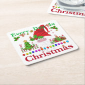 Elke dag is Kerstmis Kartonnen Onderzetters (Schuin)