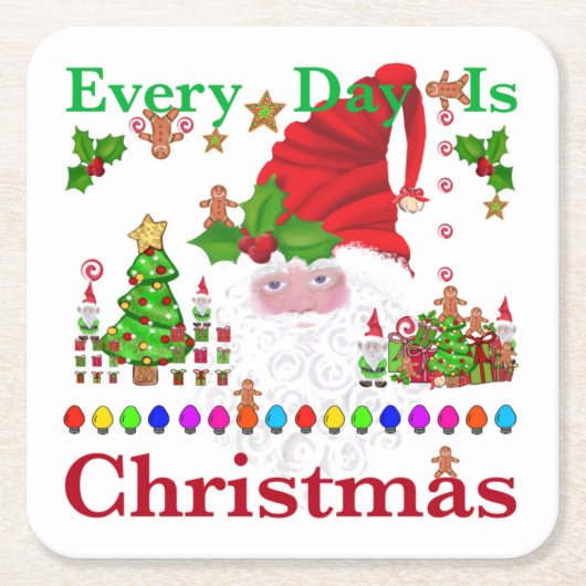 Elke dag is Kerstmis Kartonnen Onderzetters (Voorkant)