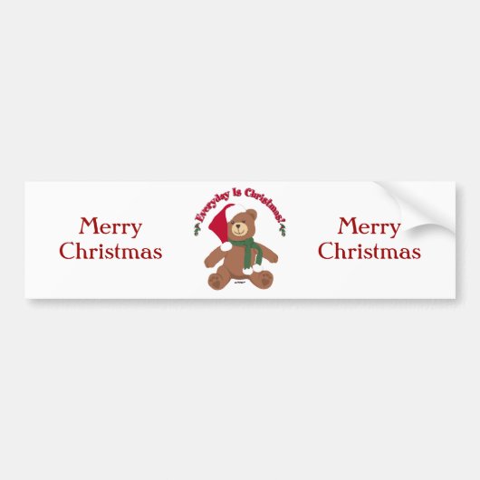 Elke dag is Kerstmis. Kerstduitse Beer Bumpersticker (Voorkant)