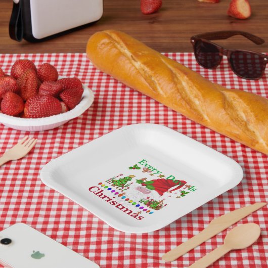 Elke dag is Kerstmis Papieren Bordje (Picknick)