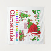 Elke dag is Kerstmis Wandkleed (Voorkant (horizontaal))