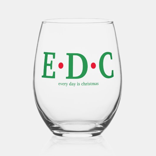 Elke dag is Kerstmis Wijnglas Zonder Voet (Voorkant)