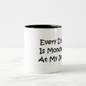 Elke dag is maandag tweekleurige koffiemok (Center)