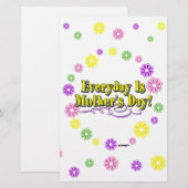 Elke dag is Moederdag! Bloemen Briefpapier (Voorkant / Achterkant)