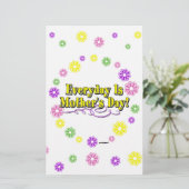 Elke dag is Moederdag! Bloemen Briefpapier (Staand voorkant)
