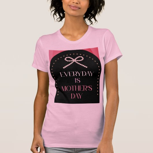 Elke dag is Moederdag Elegance Roze Strik Shirt (Voorkant)