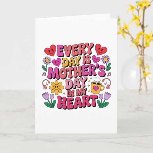 Elke Dag Is Moedersdag In Mijn Hart Kaart (Gele Bloem)