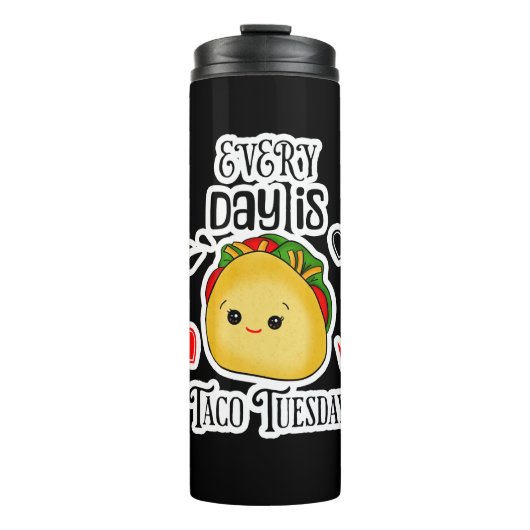 Elke Dag is Taco Dinsdag Thermosbeker (Voorkant)