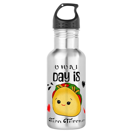 Elke Dag is Taco Dinsdag Waterfles (Voorkant)
