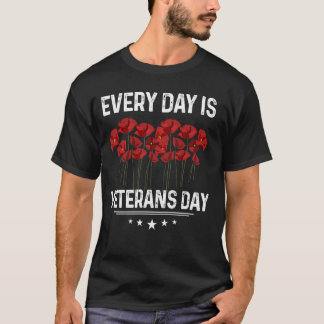 Elke dag is Veteran Day Shirt Schattige Poppy