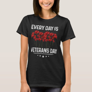 Elke dag is Veteran Day Shirt Schattige Poppy