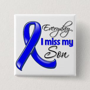 Elke dag juf ik mijn zoon Colon Cancer Vierkante Button 5,1 Cm