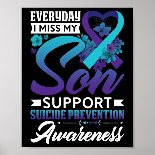 Elke dag juf ik mijn zoon Suicide Prevention Aware Poster (Voorkant)