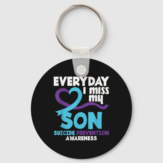 Elke dag juf ik mijn zoon Suicide Prevention Aware Sleutelhanger (Voorkant)