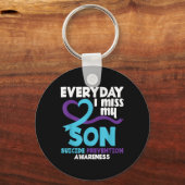 Elke dag juf ik mijn zoon Suicide Prevention Aware Sleutelhanger (Voorkant)