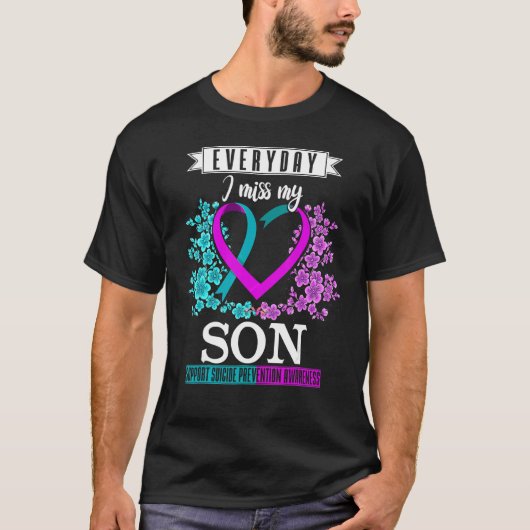 Elke dag juf ik mijn zoon Suicide Prevention Aware T-shirt (Voorkant)