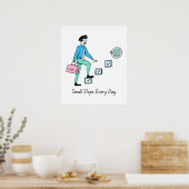 Elke dag kleine stapjes – Motivatie Poster (Keuken)