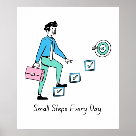 Elke dag kleine stapjes – Motivatie Poster (Voorkant)