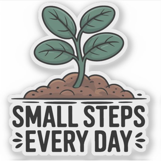 Elke dag kleine stappen sticker (Voorkant)