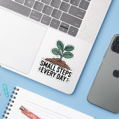 Elke dag kleine stappen sticker (Laptop met iPhone)