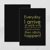 Elke dag kom ik op het werk met grappige cadeaus v bedankkaart (Voorkant / Achterkant)