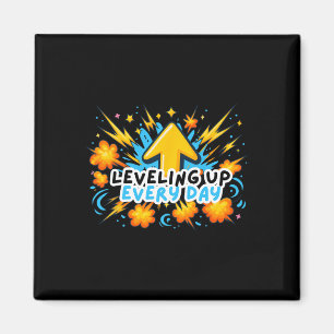 Elke Dag Level Omhoog Ck T-Shirt Gamer Jongen Voor Magneet