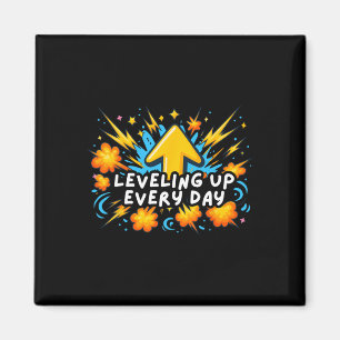 Elke Dag Level Omhoog Ck T-Shirt Gamer Jongen Voor Magneet