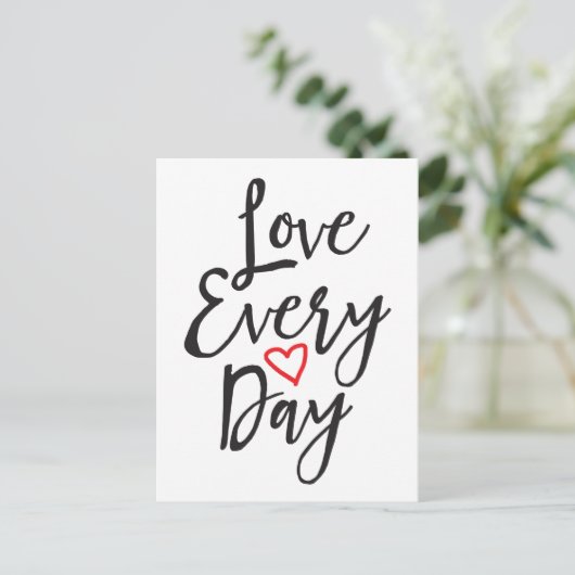 Elke dag liefde briefkaart (Staand voorkant)