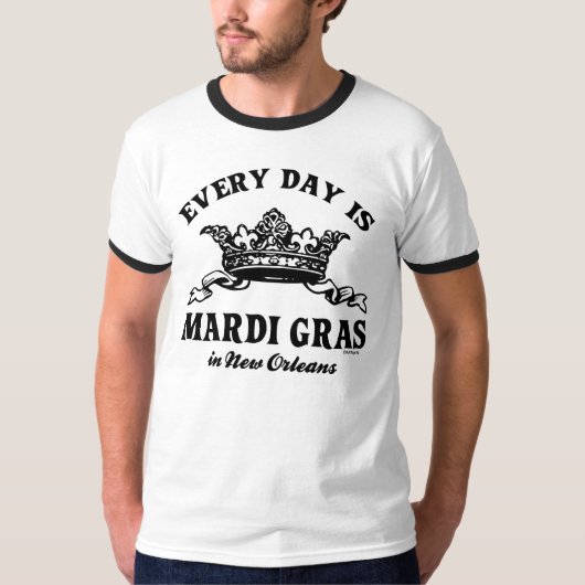 Elke dag Mardi Gras in New Orleans T-shirt (Voorkant)
