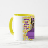 Elke dag met een hond is een geschenk mok (Voorkant links)