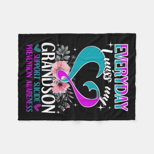 Elke dag mis ik mijn kleinzoon Zelfmoordpreventie Fleece Deken (Voorkant (Horizontaal))