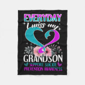 Elke dag mis ik mijn kleinzoon Zelfmoordpreventie Fleece Deken (Voorkant)