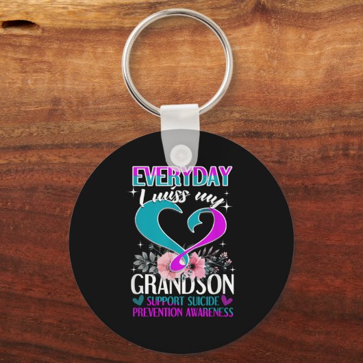 Elke dag mis ik mijn kleinzoon Zelfmoordpreventie Sleutelhanger (Voorkant)