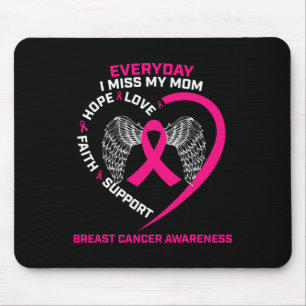 Elke dag mis ik mijn mama Cute Pink Breast Cancer Muismat