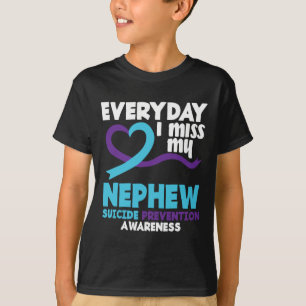 Elke dag mis ik mijn neefje zelfmoordpreventie bew t-shirt