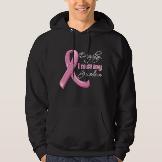 Elke dag mis ik mijn oma Breast Cancer Hoodie (Voorkant)