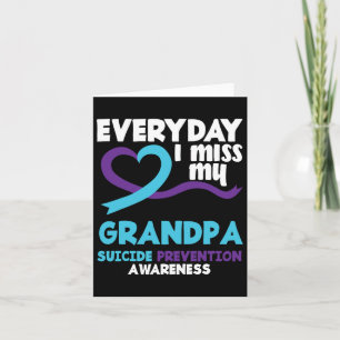 Elke dag mis ik mijn opa Suicide Prevention Award Kaart