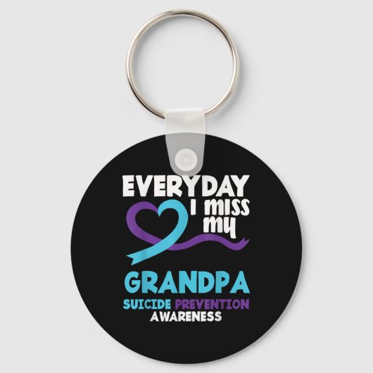 Elke dag mis ik mijn opa Suicide Prevention Award Sleutelhanger (Voorkant)