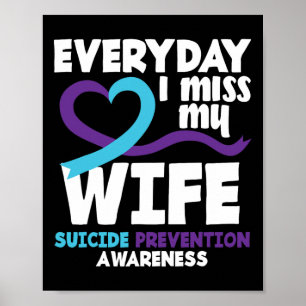 Elke dag mis ik mijn vrouw suïcidepreventie Awaren Poster