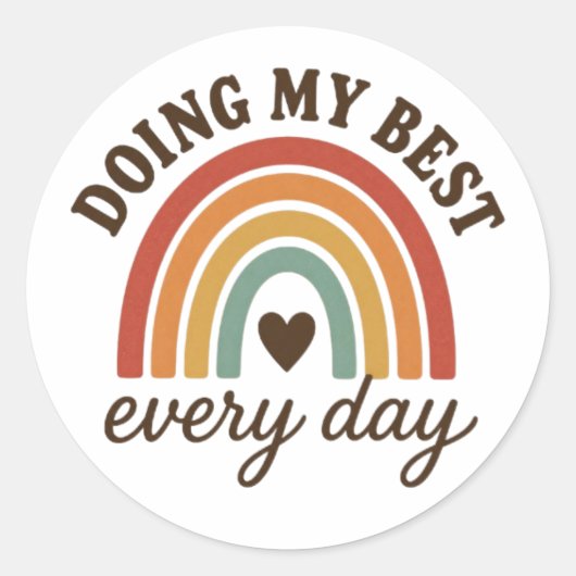 Elke Dag M'n Best Doen Ronde Sticker (Voorkant)
