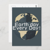 Elke dag op aarde, ga groen, Red onze planeet Briefkaart (Voorkant / Achterkant)