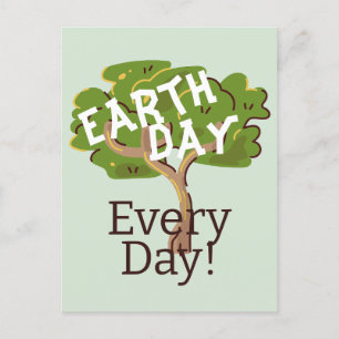 Elke dag op aarde, ga groen, Red onze planeet Briefkaart