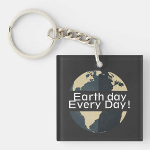 Elke dag op aarde, ga groen, Red onze planeet Sleutelhanger
